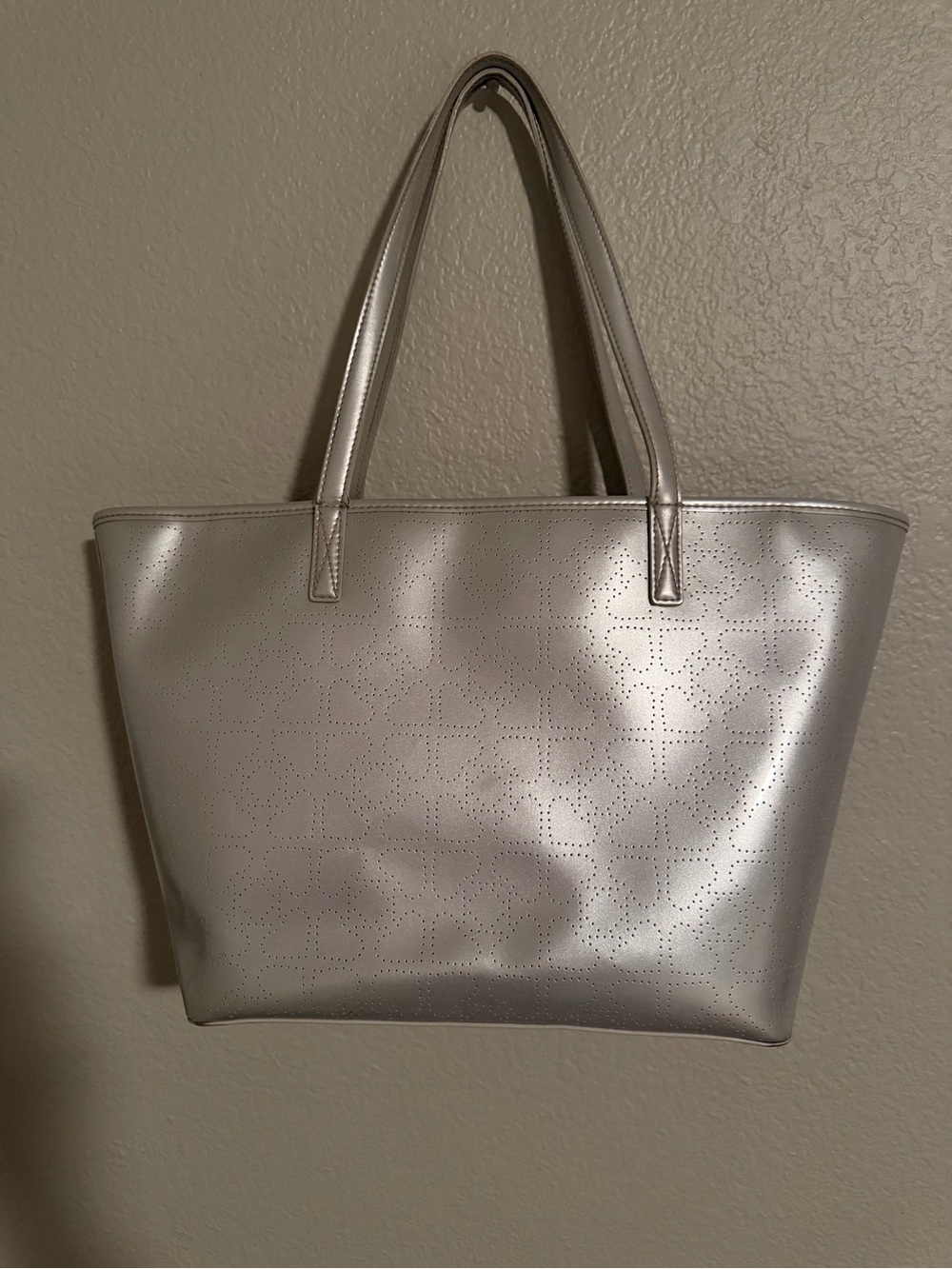 kate spade harmony Metallic Silver Perforated Leather Tote - Picture 5 of 13